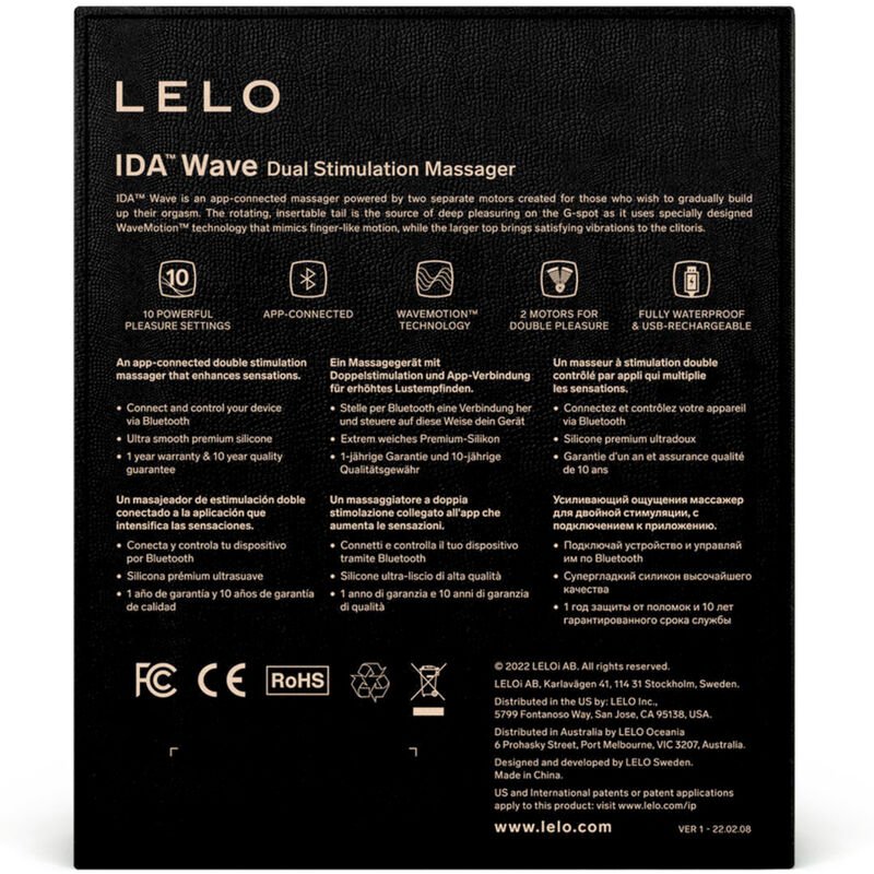 LELO - IDA WAVE MASAJEADOR PAREJAS NEGRO - Imagen 5