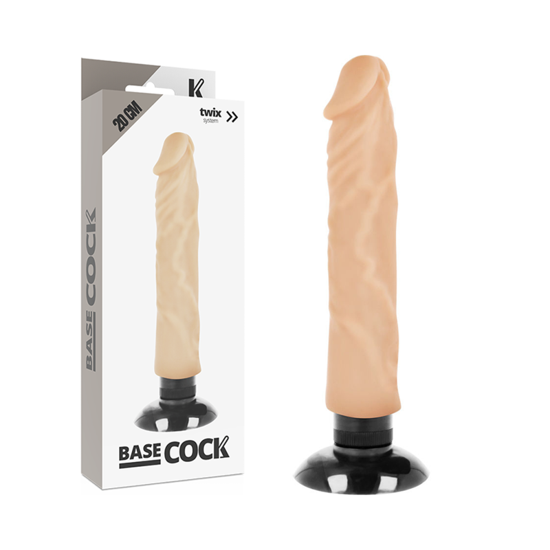 BASECOCK - VIBRADOR REALÍSTICO 2-1 NATURAL 20 CM -O- 4 CM - Imagen 3