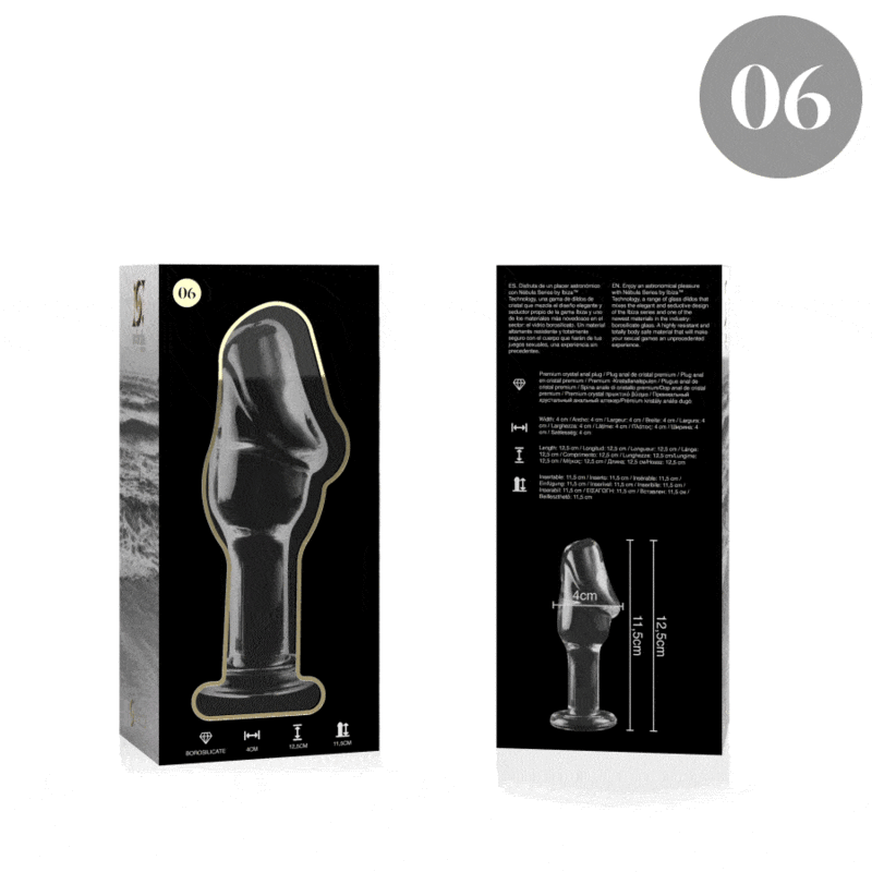 NEBULA SERIES BY IBIZA - MODELO 6 PLUG CRISTAL TRANSPARENTE 12.5 CM -O- 4 CM - Imagen 4