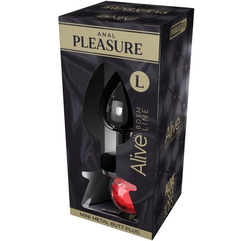 ALIVE - ANAL PLEASURE MINI PLUG METAL ROJO TALLA L - Imagen 2