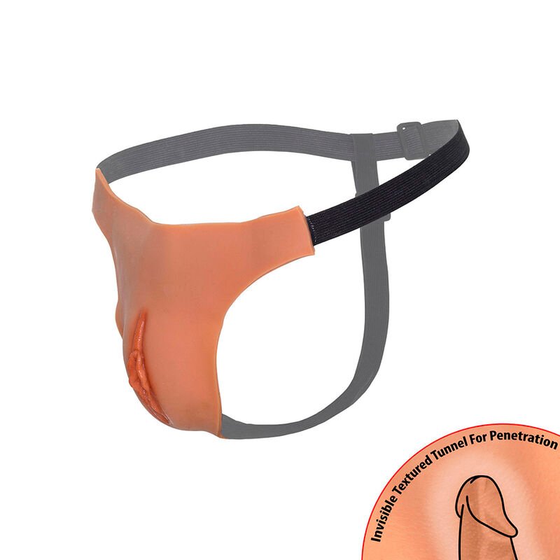 HIDDEN DESIRE - ALTER EGO TANGA VAGINA ABIERTA AJUSTABLE NATURAL - Imagen 5