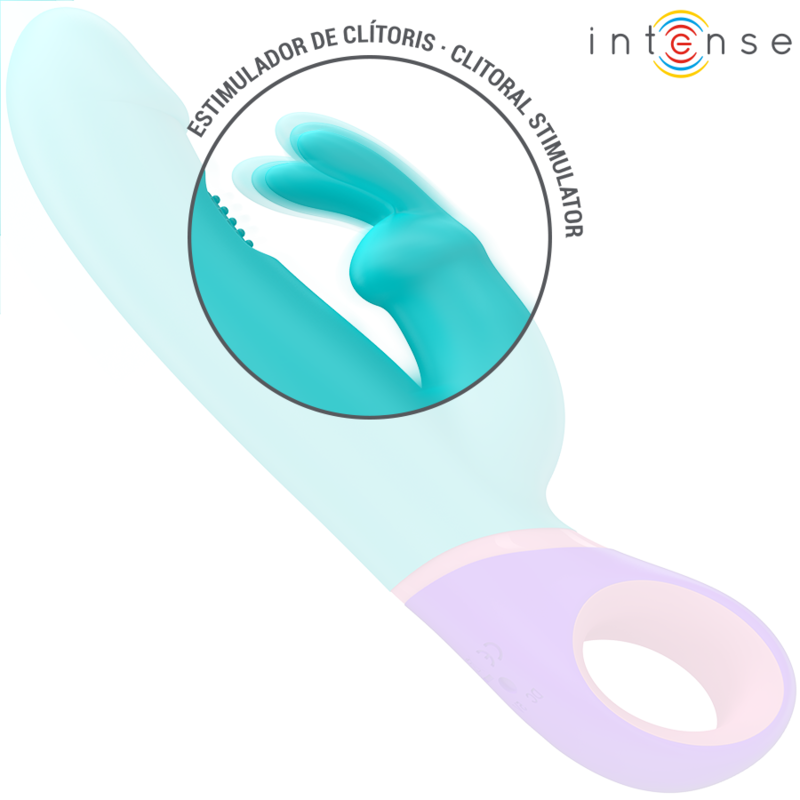 INTENSE - MÓNICA VIBRADOR RABBIT CON ESTIMULADOR ROTATORIO DEL PUNTO G AZUL - Imagen 4