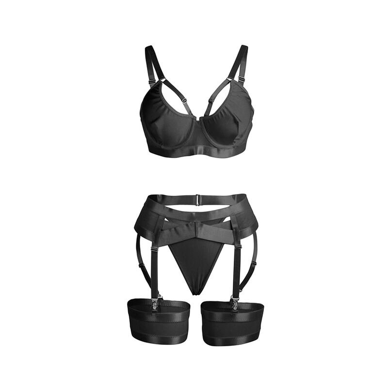 SUBBLIME - 955243 SET SUJETADOR CON LIGUERO BONDAGE NEGRO L/XL - Imagen 4