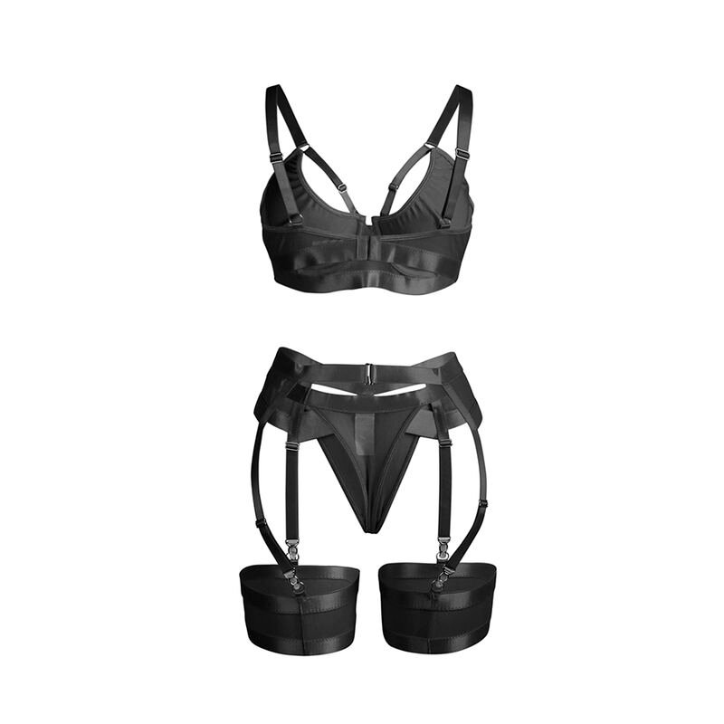 SUBBLIME - 955243 SET SUJETADOR CON LIGUERO BONDAGE NEGRO L/XL - Imagen 5