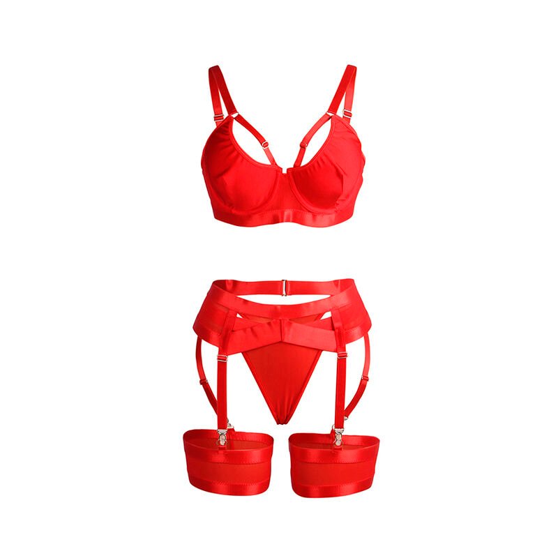 SUBBLIME - 955250 SET SUJETADOR CON LIGUERO BONDAGE ROJO S/M - Imagen 5