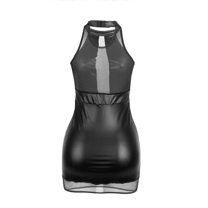 SUBBLIME - 955472 VESTIDO CUELLO HALTER CON TRANSPARENCIAS NEGRO S/M - Imagen 5