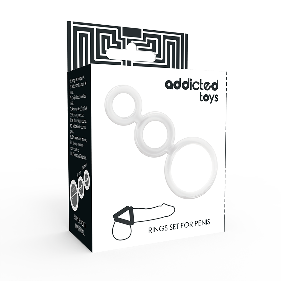 ADDICTED TOYS - SET ANILLOS PENE Y TESTÍCULOS CLEAR - Imagen 4